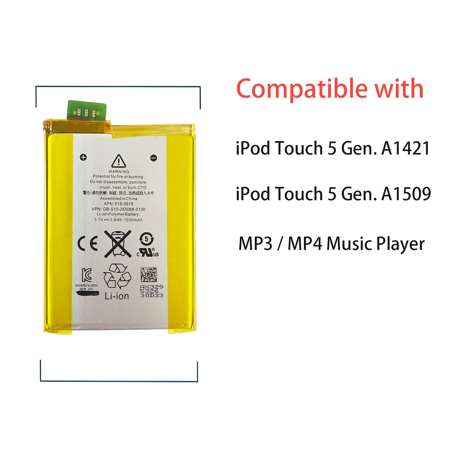 Batteria Per IPod Touch 5th Gen - 1030mAh, Compatibile Con A1421 E A1509 - Foto 3