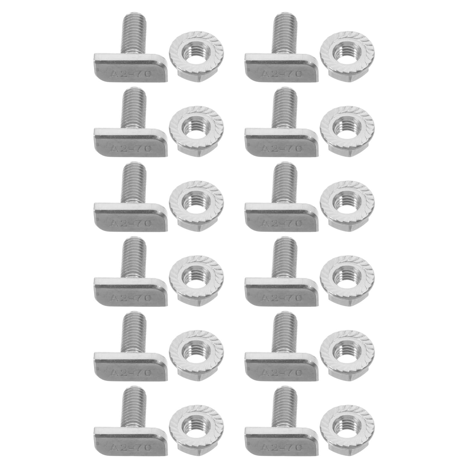 PRETYZOOM 20 Sets Stainless Steel Nut and Bolt Kit with Locking Screws T Slot Bolts and Lock Washers for Reliable Performance and Easy Installation