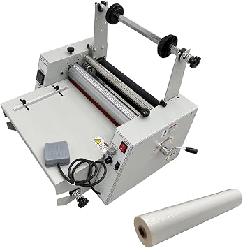TECHTONGDA Thermal Roll Laminator Machine 14in Hot Cold Lamination Machine, Single Double-Sided Thermal Laminating Machine with One Roll Laminating Film, 110V