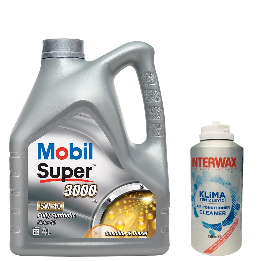Mobil Super 3000 X1 5W40 Motor Yağı 4 L + 03047 İnterwax Klima…