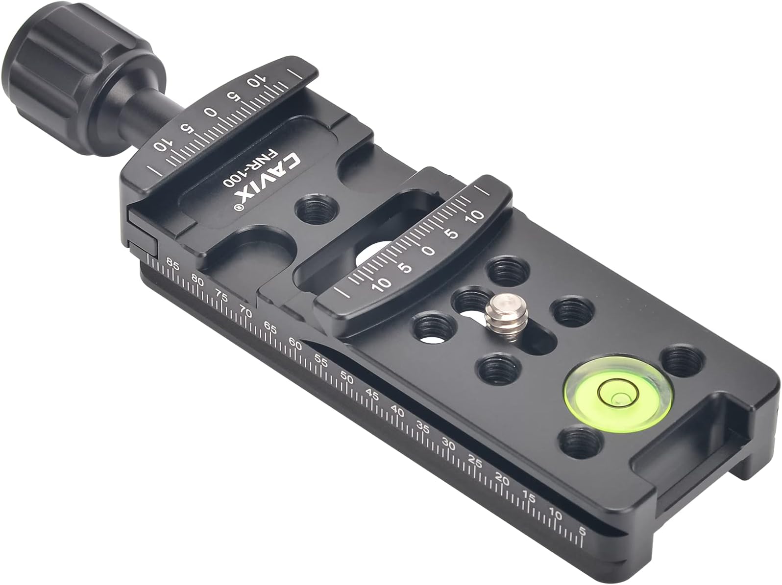 CAVIX 100mm Camera Rail Nodal Slide Metal Quick Release Clamp w 1/4" Screw for Panoramic Close-up Photography Compatible w Arca Swiss RRS Quick Release Plate for DSLR Tripod Monopod Ball Head FNR-100
