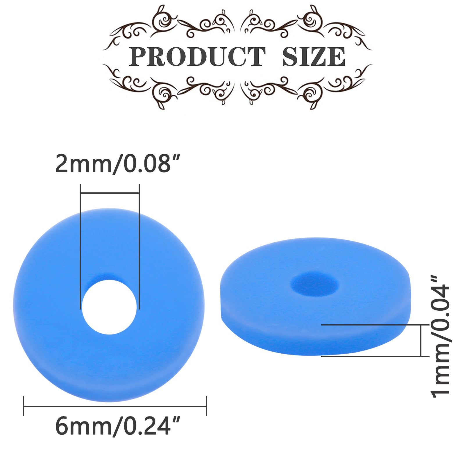 Hiswan Sapphire Blue Polymer Clay Beads, 6mm Heishi Bead for Jewelry Bracelets Necklace Making 1000PCS, Small - Image 3