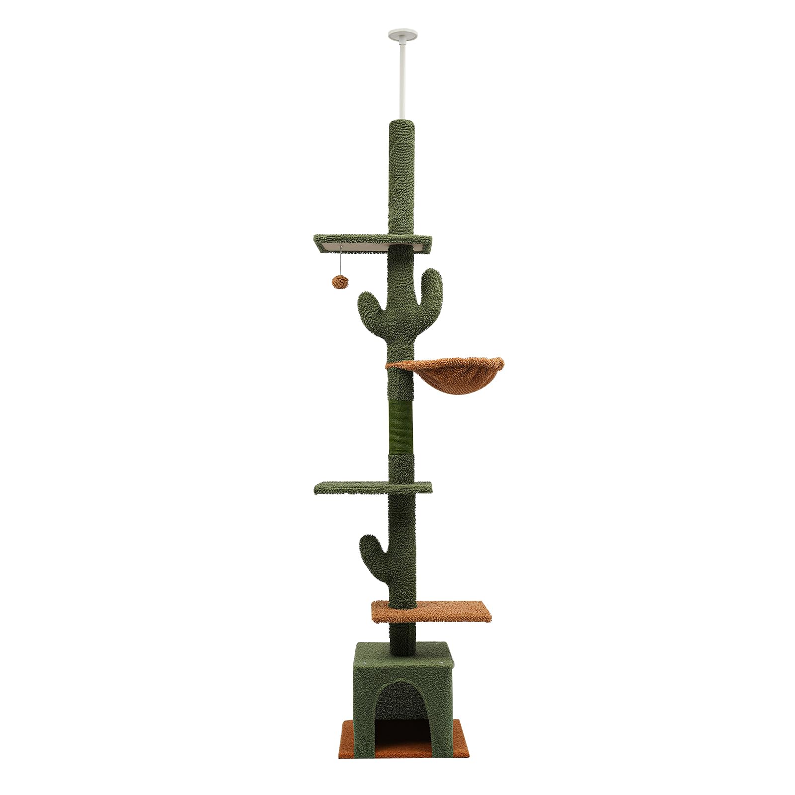 Cactus Gato Escalada Nido De Gato Árbol Rascador Todo En Uno El Suelo De La Columna Con Un Nido De Gran Varilla De Rascador, Torre De Gato De Múltiples Niveles