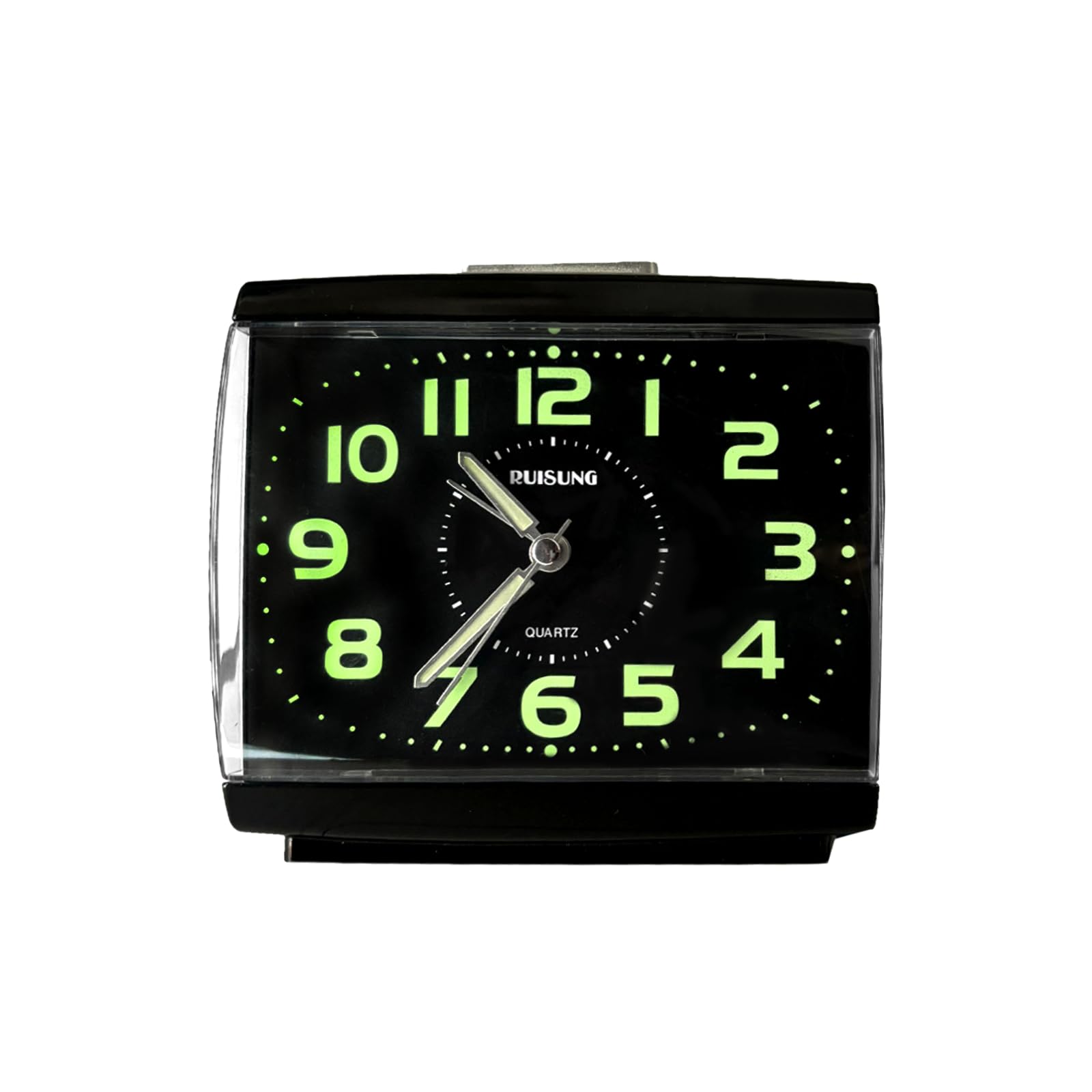 Ysinobear A Easy-To-Read Silent Glow-In-The-Dark Larm Clocks,Loud Larm Clocks Bedside, Glow Clock,Square Quartz Clocks, Extr Large Number Larm Clock, For Kids & Seniors (A)