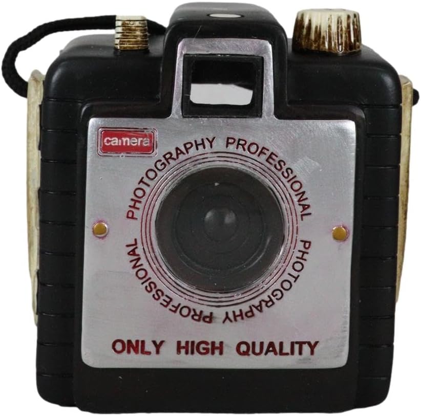 Ebros Gift Figura decorativa de 5 pulgadas con detalles de alta novedad, vintage, retro, negro, brownie, cámara de dinero, moneda, moneda, caja de