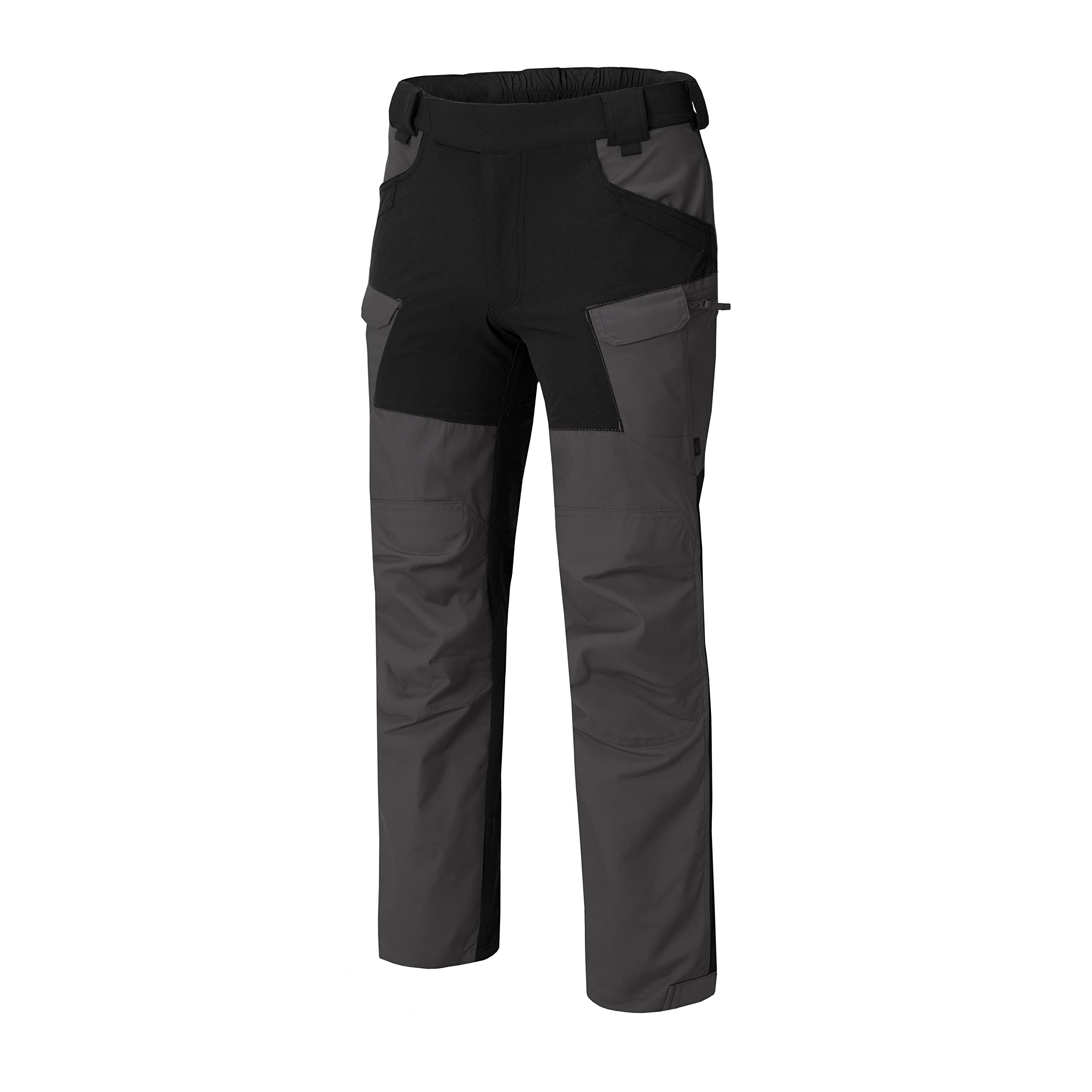 Helikon-Tex Men's Ash Grey / Black Hop Hybrid Outback Tactical Pants - Duracanvas - Versastretch - Outdoors, Hiking, Law Enforcet, Work Pants, 32W X 36L