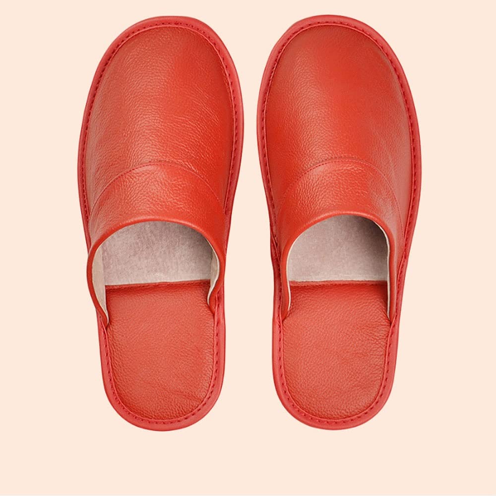 Genuine Leather Slippers for Men Women House Slippers Bedroom Shoes House Slippers Comfy Indoor Slippers Color A Size