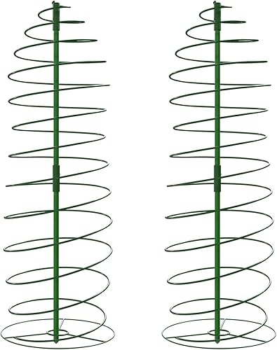 Miniatura 9 de AMAGABELI GARDEN & HOME Paquete de 2 jaulas de tomate de 42 pulgadas, soporte para plantas de jardín, macetas, jaulas, guisantes, pepino, enrejado,
