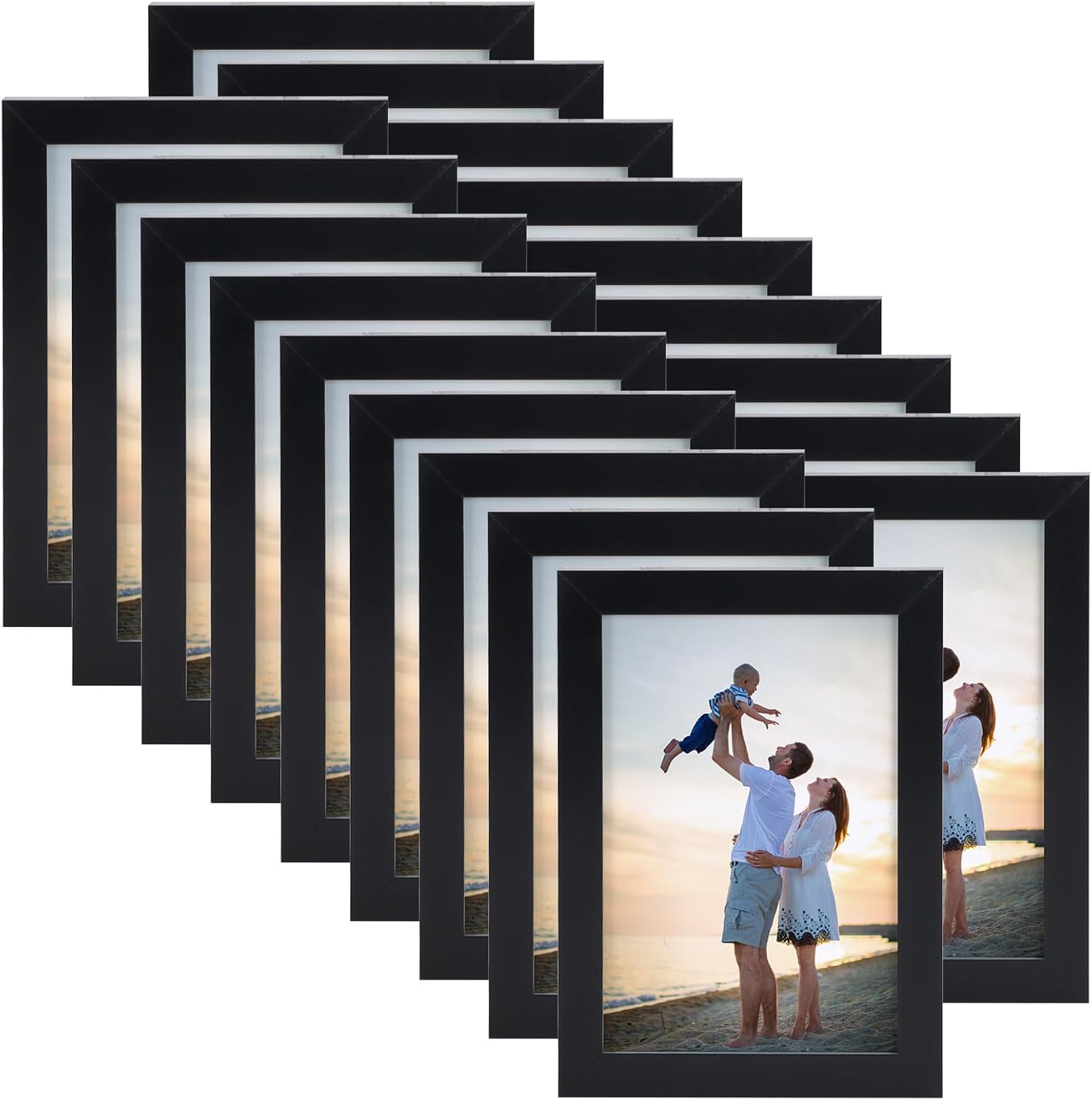 Hoikwo 18 Packs 3.5x5 Small Black Multi Picture Frames Set