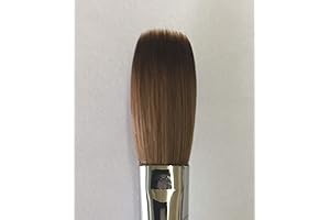 CRIMPED - Black Handle Petal 100% Kolinsky Acrylic Nail Brush (Crimped 12)...