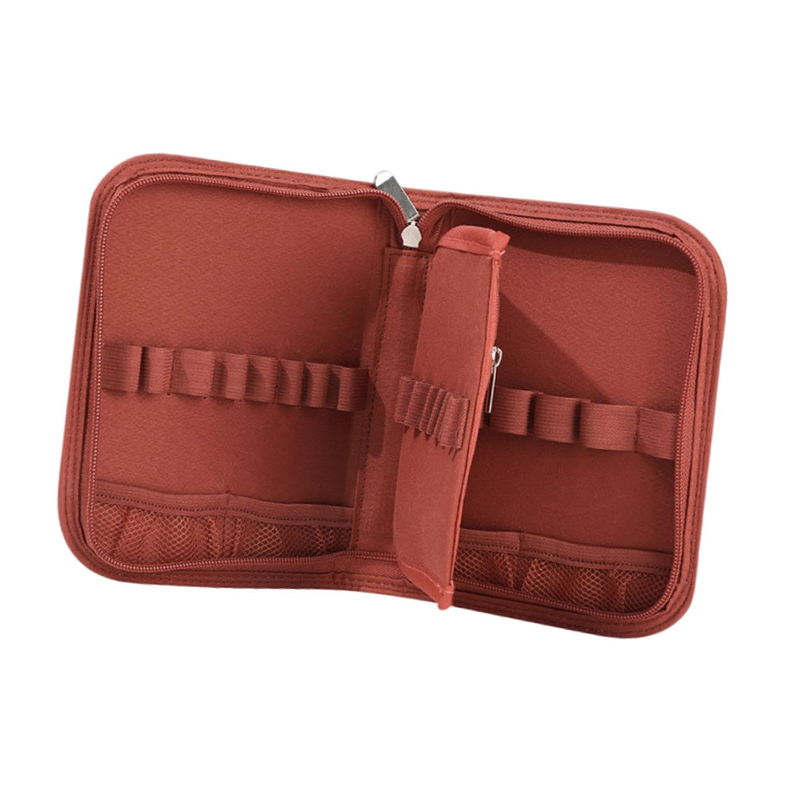 Harilla Estuche para Agujas de Crochet, Bolsa para Herramientas de Tejido, Elegante Estuche para Guardar Accesorios de Crochet para entusiastas, Rojo