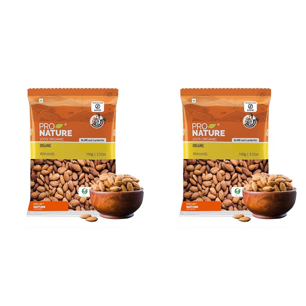Pro Nature 100% Organic Almonds, 100g (Pack of 2) (B0D816LDBC) Amazon Price History, Amazon Price Tracker