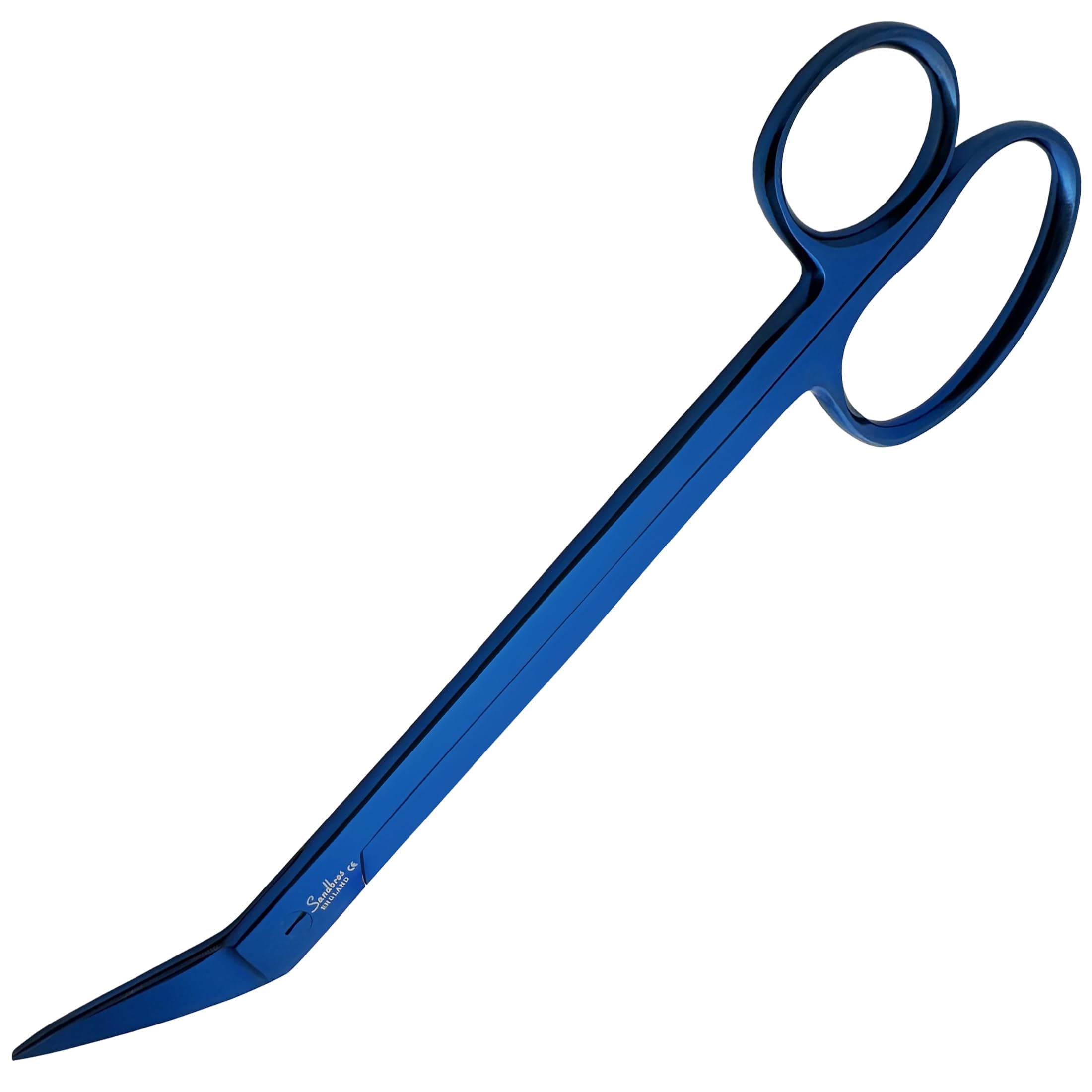 Long Handled Toenail Scissors for Toe Nails, 19cm Angled Tip Heavy Duty Clippers for Thick Nails, Stainless Steel Podiatry Tools for Ease (Blue)