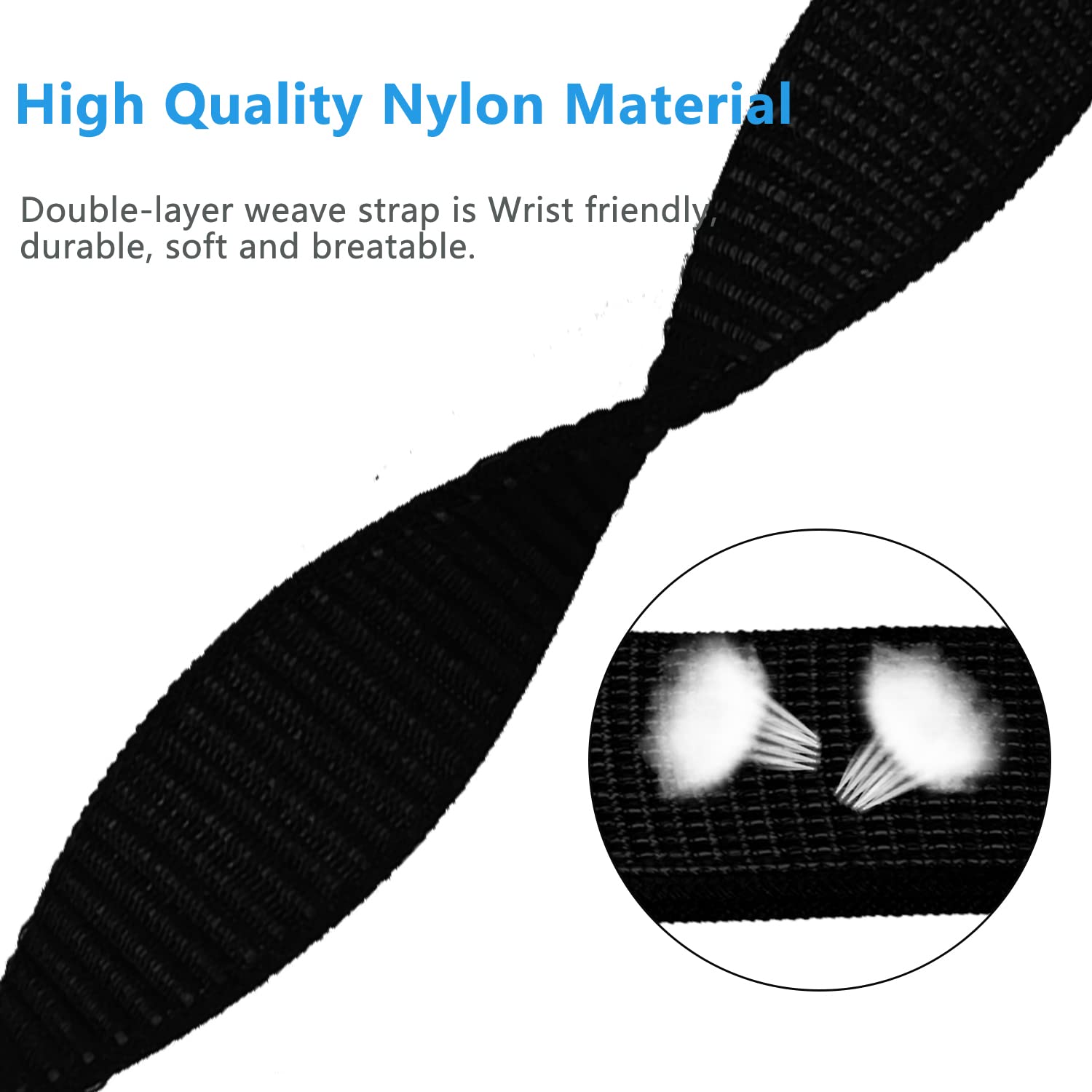 Lonkenn Cinturino In Nylon Per Xiaomi Smart Band 7 Pro - Traspirante, Regolabile, Velcro (Bianco) - 2