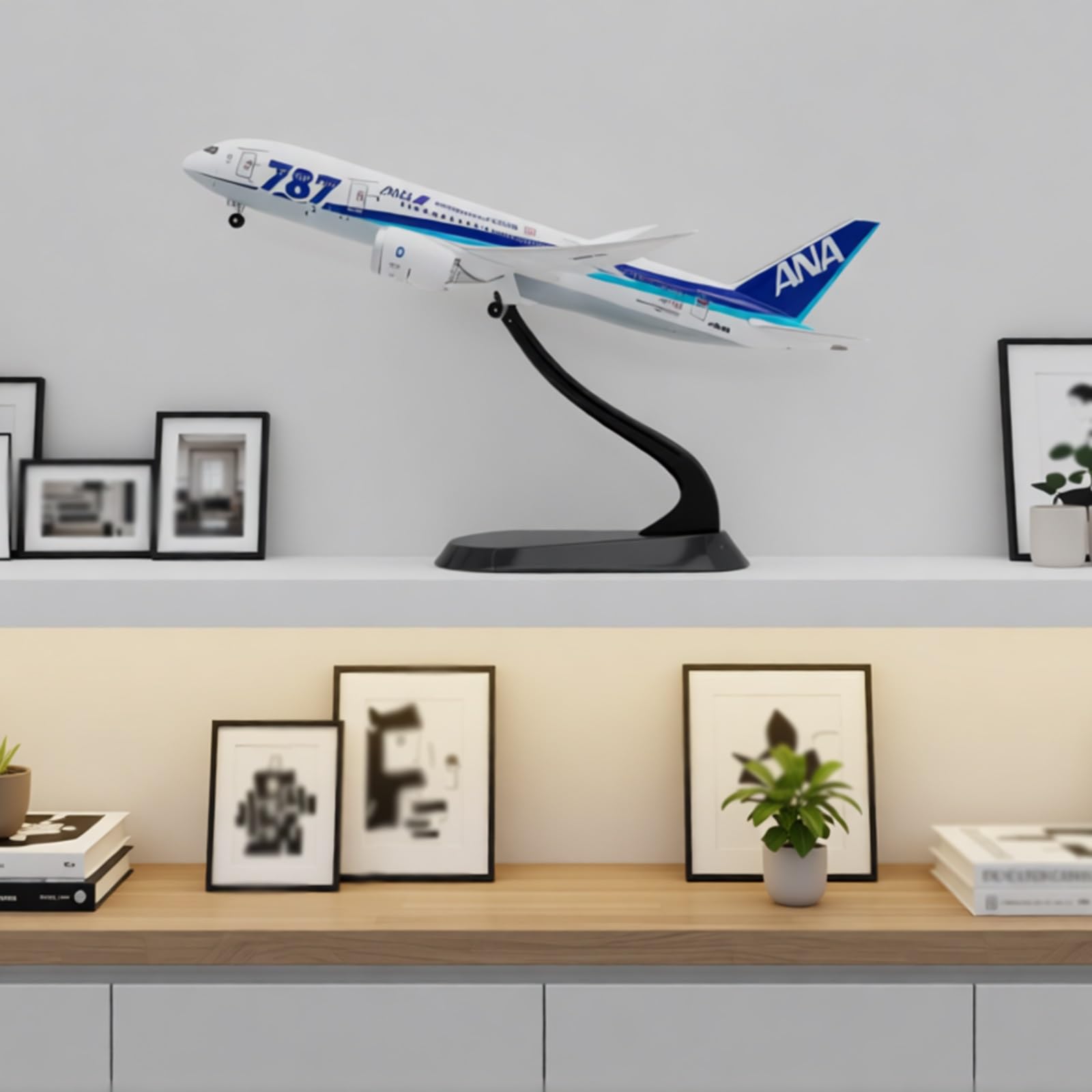 Modello di aereo statico lega pressofusa ANA B787-8 in scala 1:400 con supporto espositivo - Decorazione collezione alta qualità for appassionati aviazione, decorazione for mensola(JA805A)