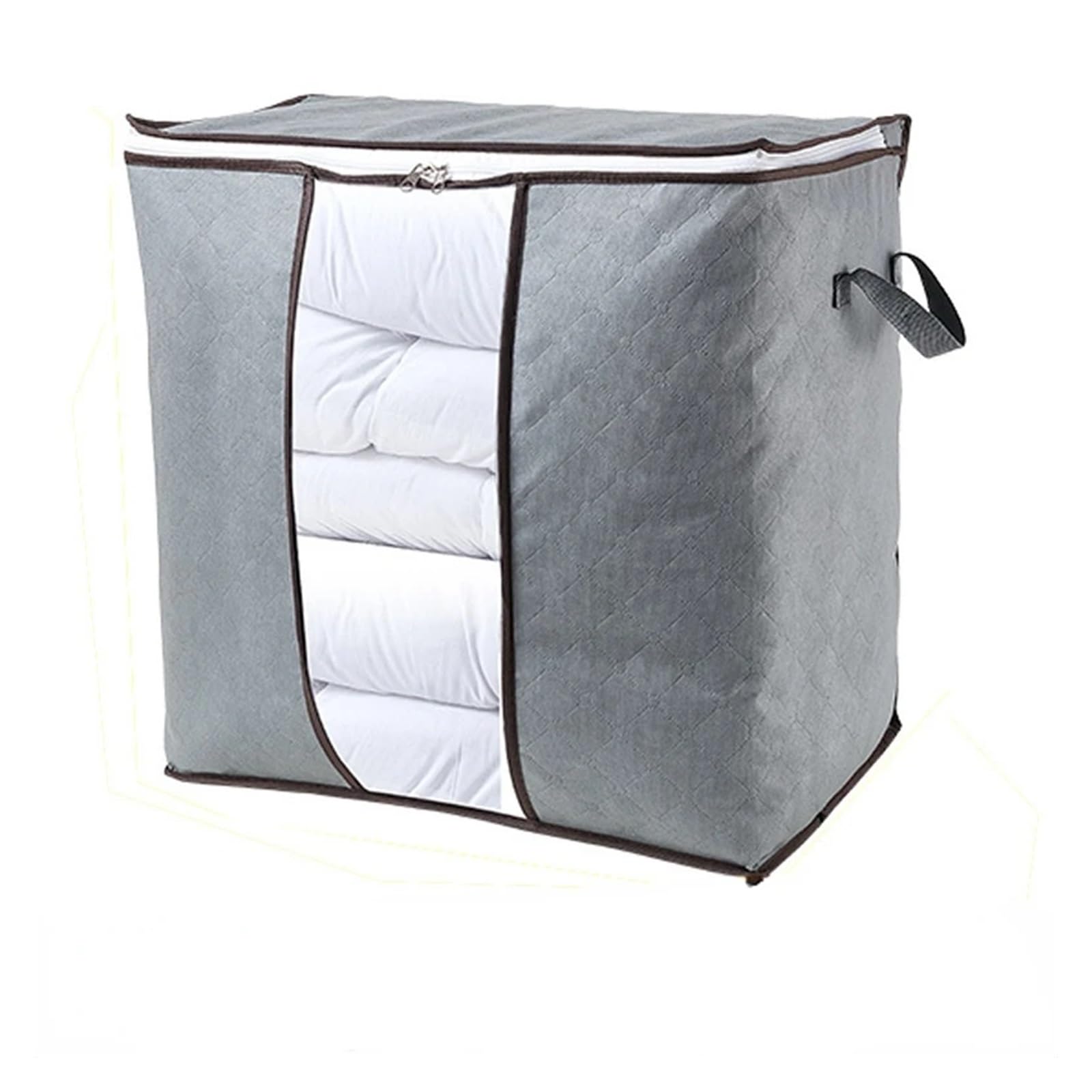 DSFIHJO 3PCS Clothes Storage Bins Foldable Closet Organizer Storage Containers With Handles Thick Fabric For Clothing Blanket(Grey46x28x48)
