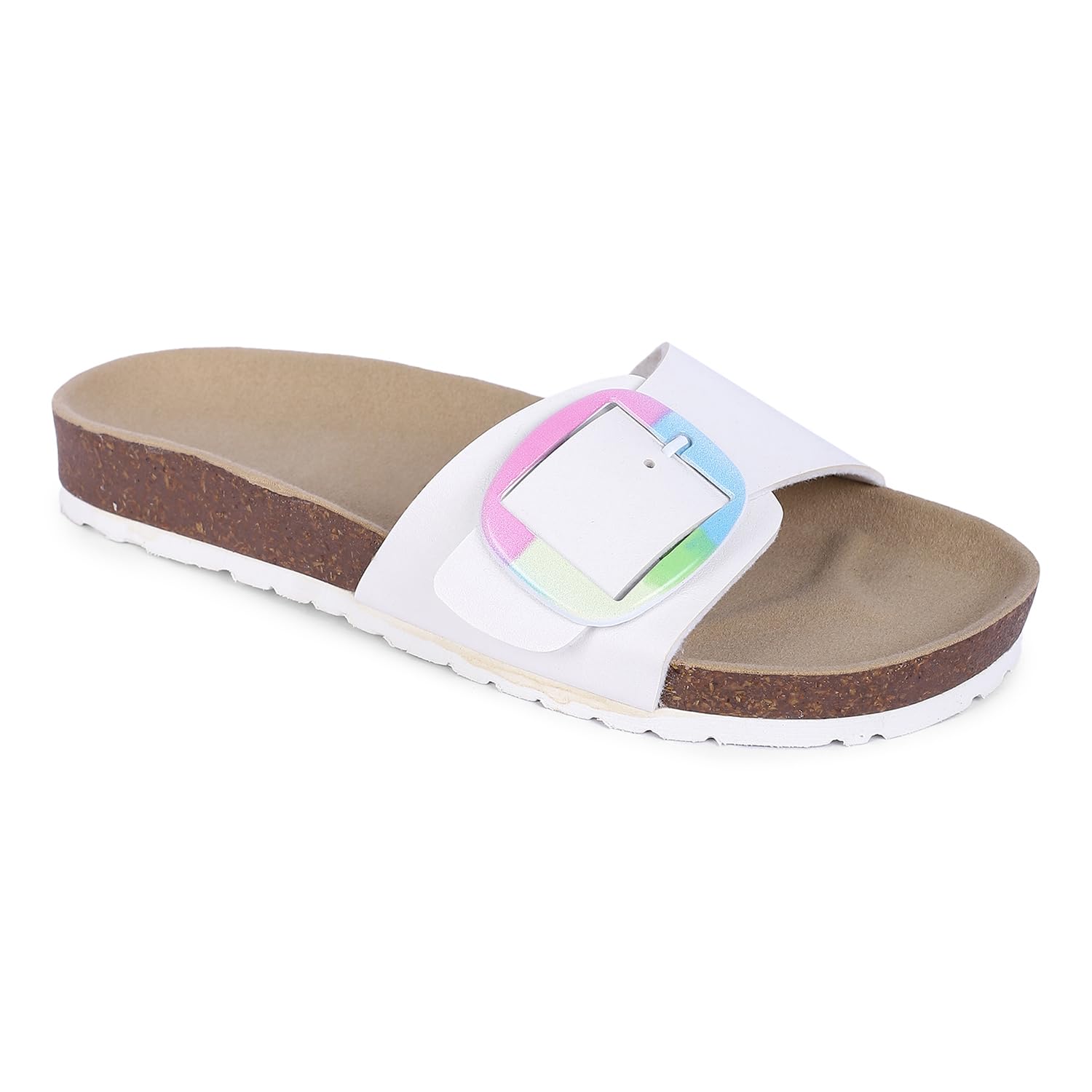 Comfortable Women’s Flats - Adjustable Big Buckle, Suede Footbed Lining, Open-Toe Design-image-29