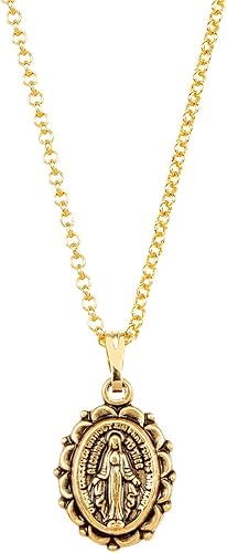Luca Danni Collar de medalla milagrosa para mujer fabricado en Estados Unidos