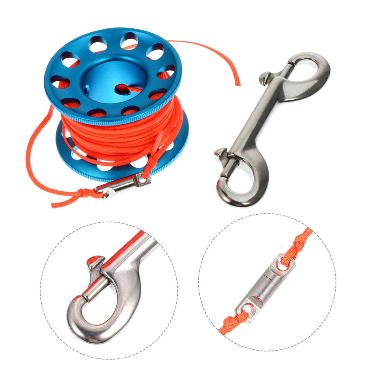 2 Sätze Anti Wicklungsvorrichtung Tauchspule Tauchrollenschnur Aluminium Tauchrolle Tauchfingerspule Tauchrollen Taucherrolle Tauchausrüstung Tauchgriffrolle Tauchseilrolle