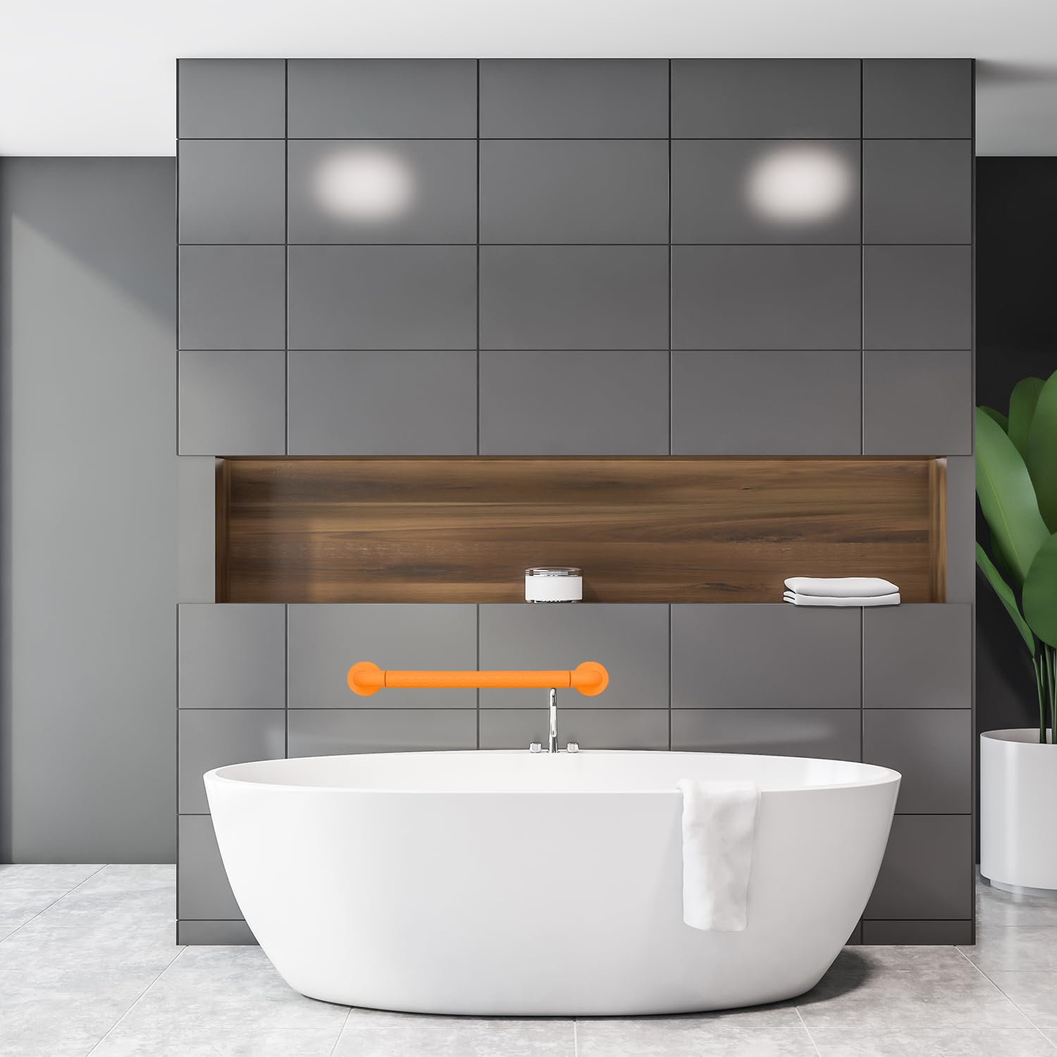 supregear Agarraderas Baño, Barra de Seguridad Antideslizante, Manija de Acero Inoxidable para Personas Mayores, Niños, Discapacitados, Ideal para Bañera, Inodoro, Cocina, Escalera, 24 in/60 cm
