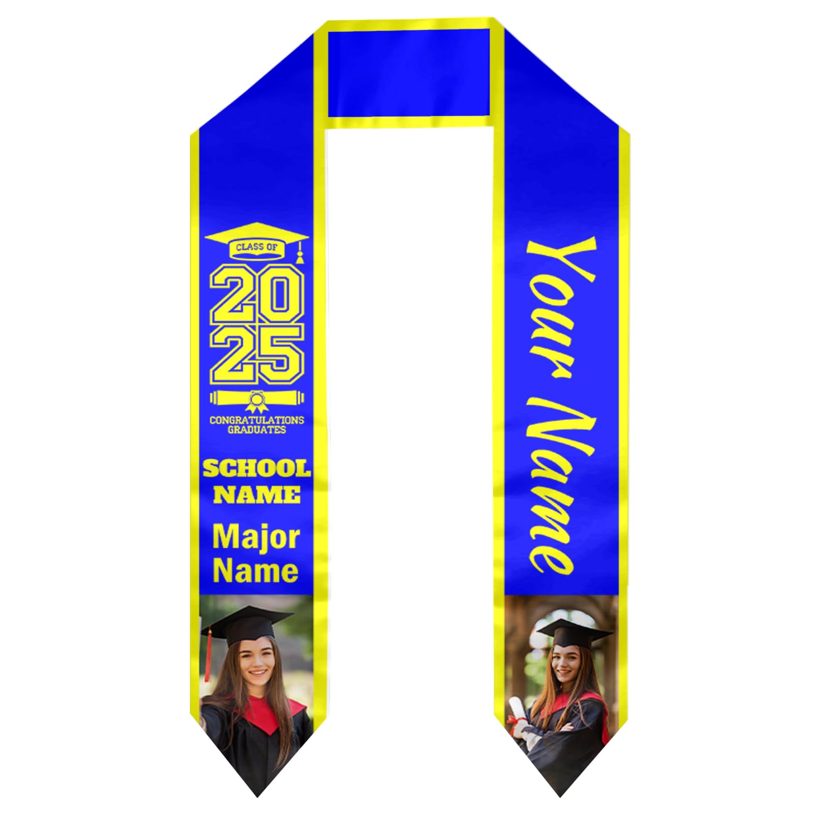 Generic Custom Graduation Stole Class of 2024 Gifts, Graduation Stole Customize Your Own Personalized Honor Stoles Graduation 2024 2025, Triangle Style-3