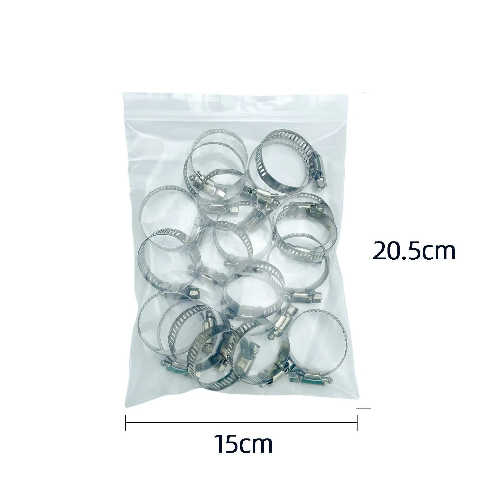 Schlauchschellen-Set, 20 Stück/60 Stück, Edelstahl, verstellbar, 1/4-1-1/2 Zoll (6-38 mm), drehbarer Metallbrennstoff (20 Stück, 18-32 mm)