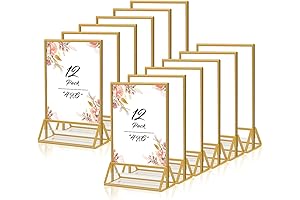 Gold 4x6 Picture Frames for Wedding Table Number | Acrylic Sign Holder