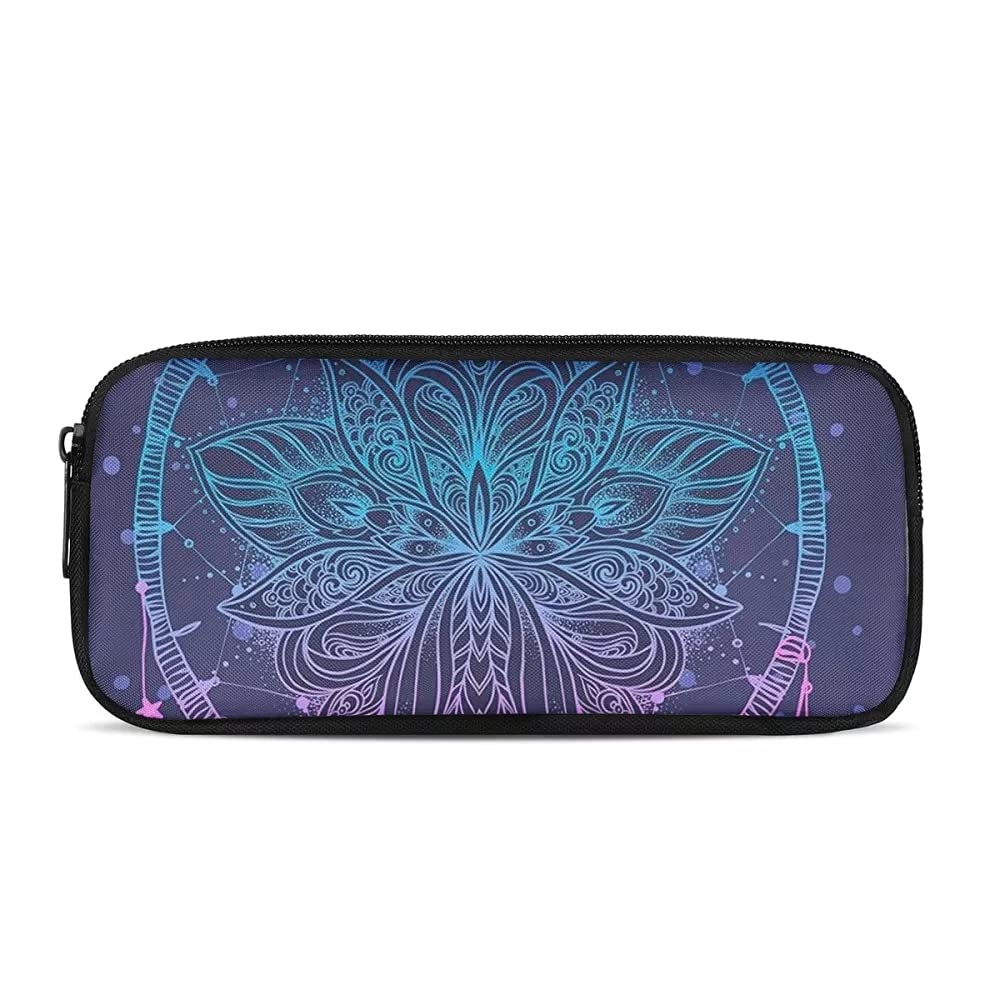 Pencil Case for Exams Large，Amzbeauty College Student Exam Practice Desktop Pen Organization,Feather Wreath