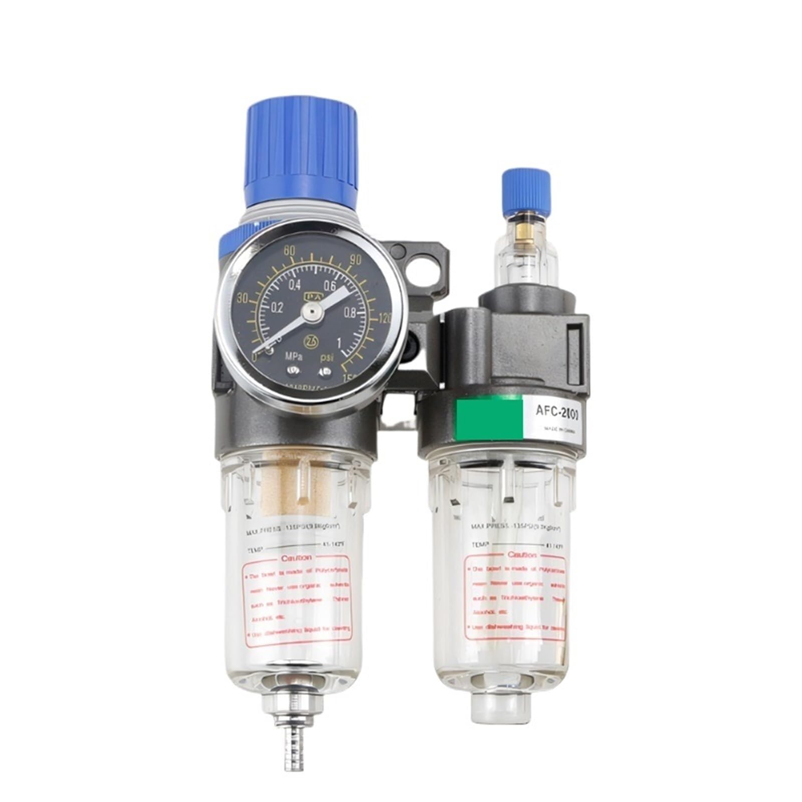 Jwvialel Pm20 Sm20 Afc2000 1/4Inch Air Filter Regulator Combination Lubricator Two Union Treatment Oil Water Separation 1Pcs(Pm20 Sm20)