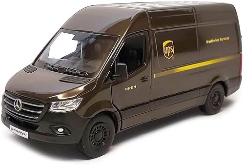 Kinsmart - Compatible con Mercedes-Benz Sprinter UPS 2020 United Parcel Brown Delivery Van 1/48 O Scale Auto fundido a presión, color negro