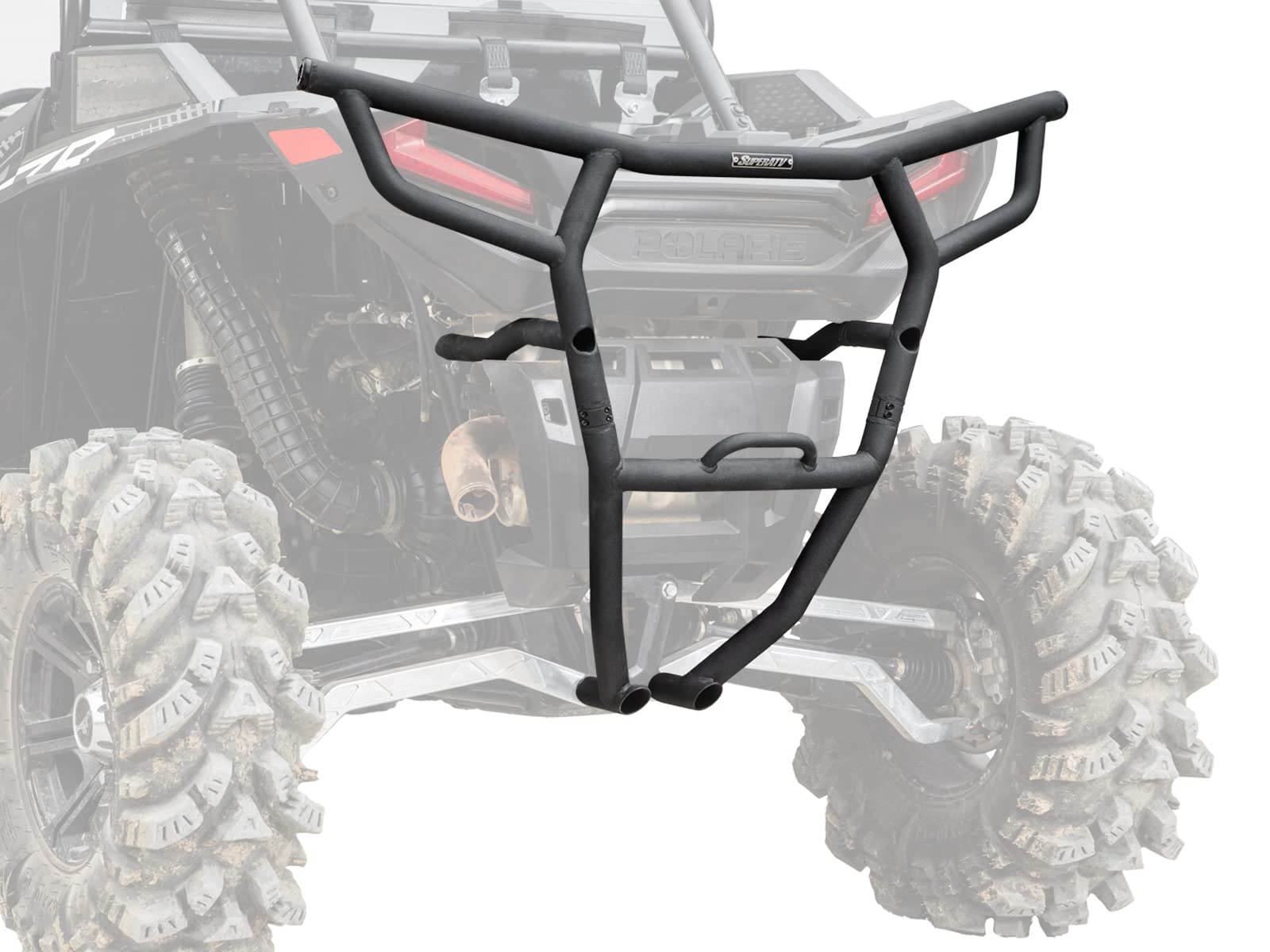 SuperATV Rear Bumper for Polaris RZR XP 1000 / XP 4 1000 / High Lifter/XP 4 High Lifter/Trails and Rocks - Wrinkle Black | 1.75" Heavy-Duty Steel Tubing | UV Resistant Powder-Coating