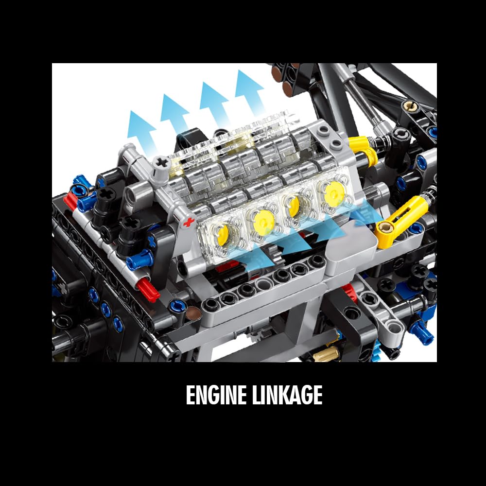 39044 HYBRID V8 Rennwagen Baublock Set, 1: 8 Skala Supercar Bauspielzeug, 3507 Stück Technik Rennwagen Block Modelle, MOC Erwachsene Sportwagen Modelle Sammlung Geschenke