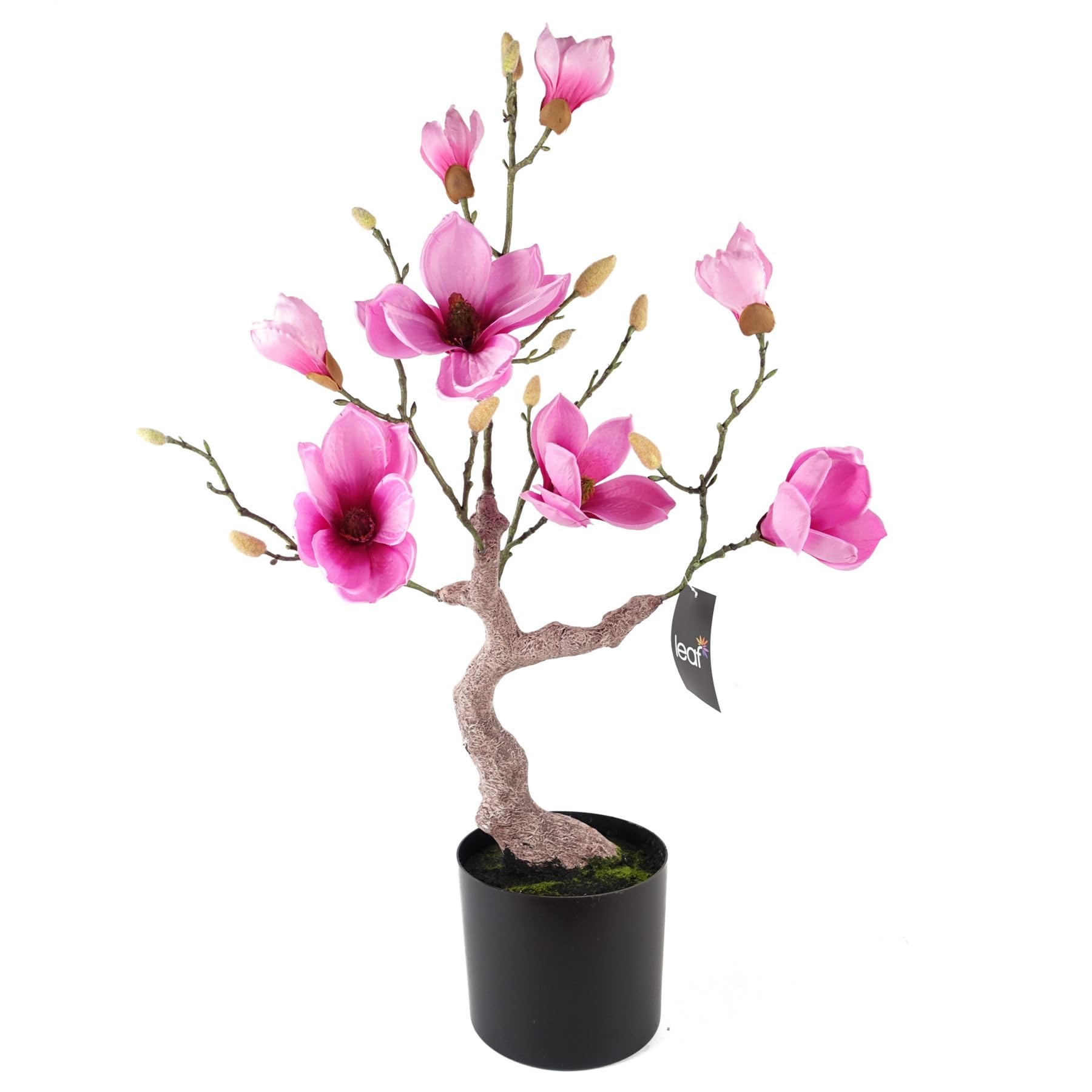 Leaf Pink Magnolia Design Uk Realistic Artificial Blossom Tree, 80Cm