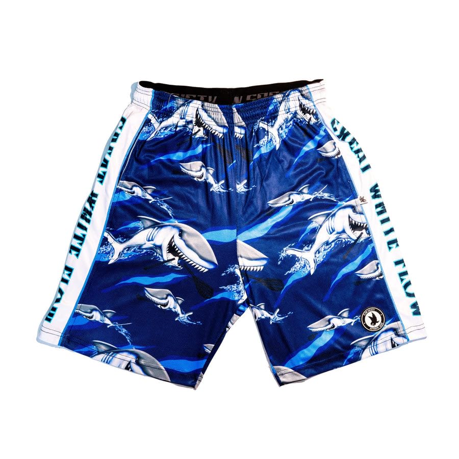 Flow Society Great White Flow Attack Boys Shorts - LAX - Athletic - Basketball - Baseball - Hockey - Football - Lacrosse