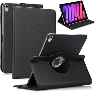 Casodon Flip Cover for iPad Mini 6 8.3 inch (2021) Rotating Flip Case Cover (Faux Leather|Black) Price In India