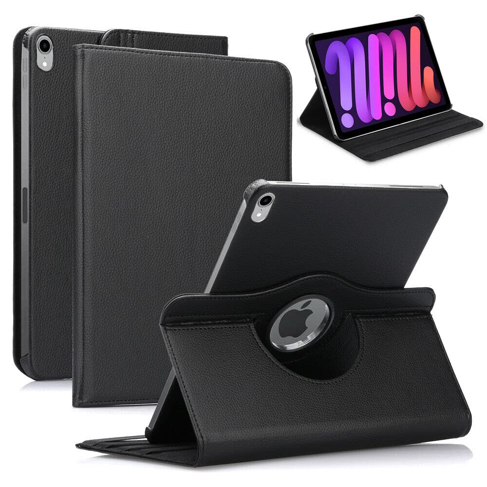 Casodon Flip Cover for iPad Mini 6 8.3 inch (2021) Rotating Flip Case Cover (Faux Leather|Black) (B09K5P3J1W) Amazon Price History, Amazon Price Tracker