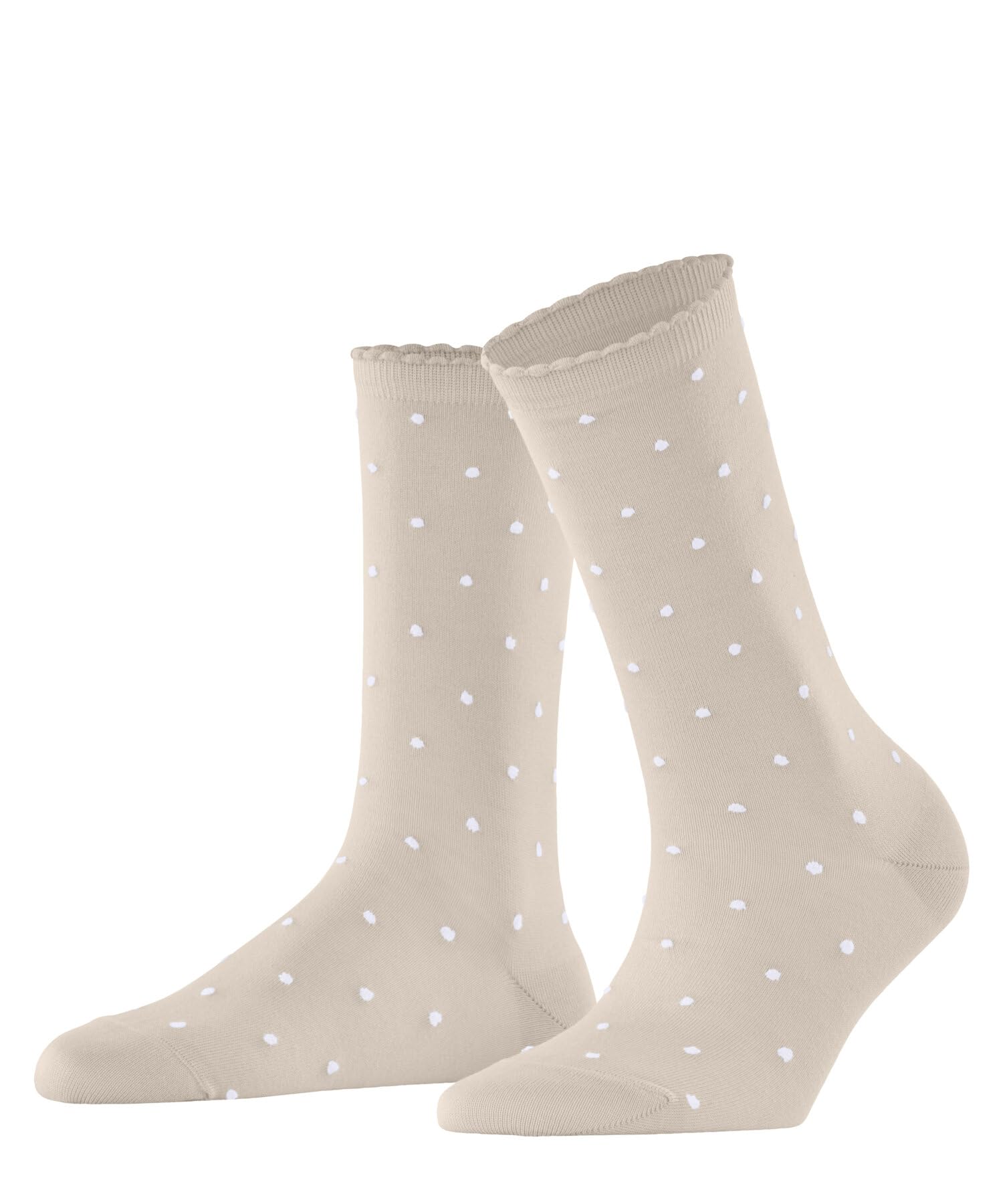 Falke Women's Off White Cream 4116 Spike Dot W So Cotton Patterned Socks 1 Pair, 5.5-8