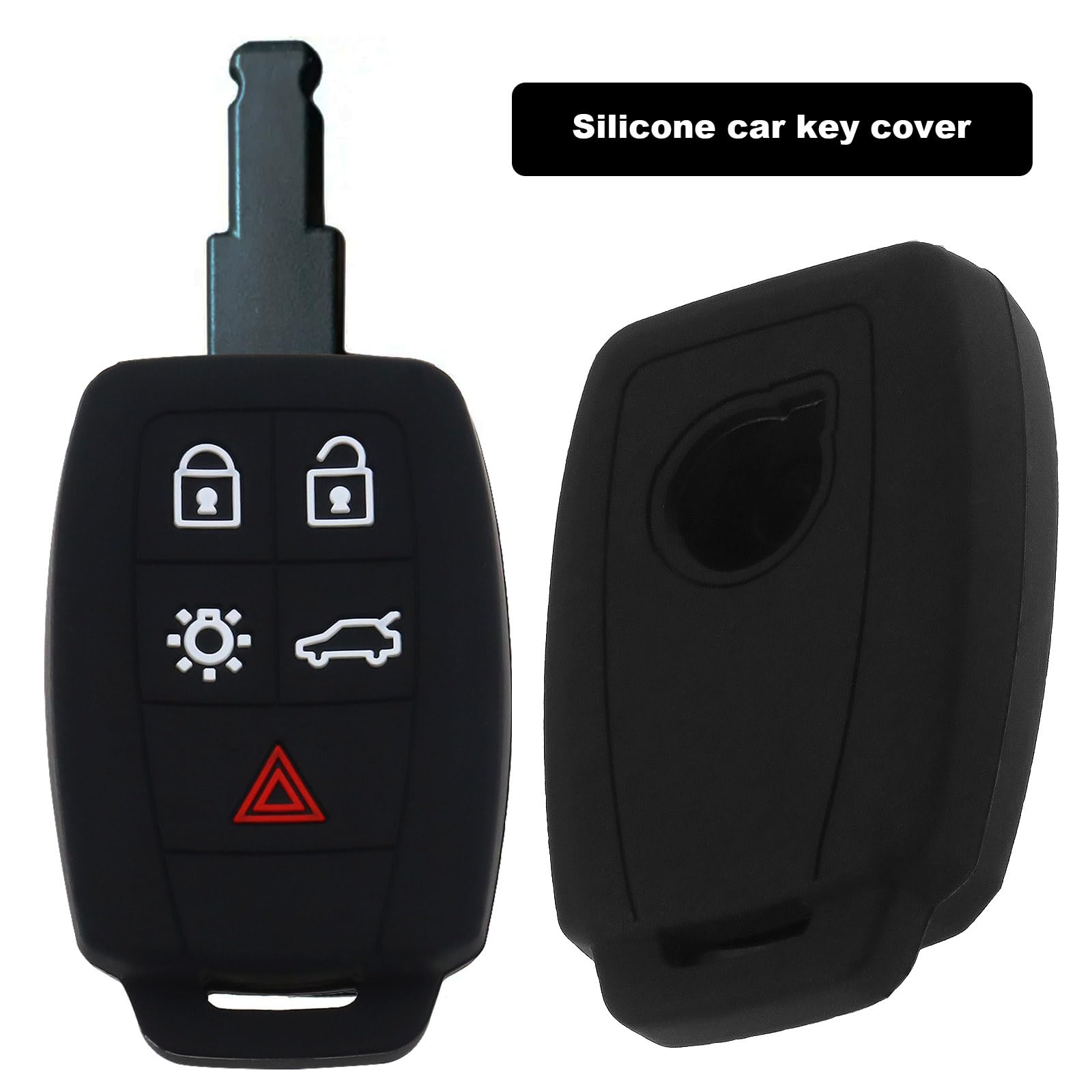 OTOTEC 2Pcs Car Remote Key Cover Black Key Sleeve Protector Silicone Key Skin Shell Car Accessories Compatible with Volvo XC90 C70 S60 D5 V50 S40 C30 Car Keys - Image 2