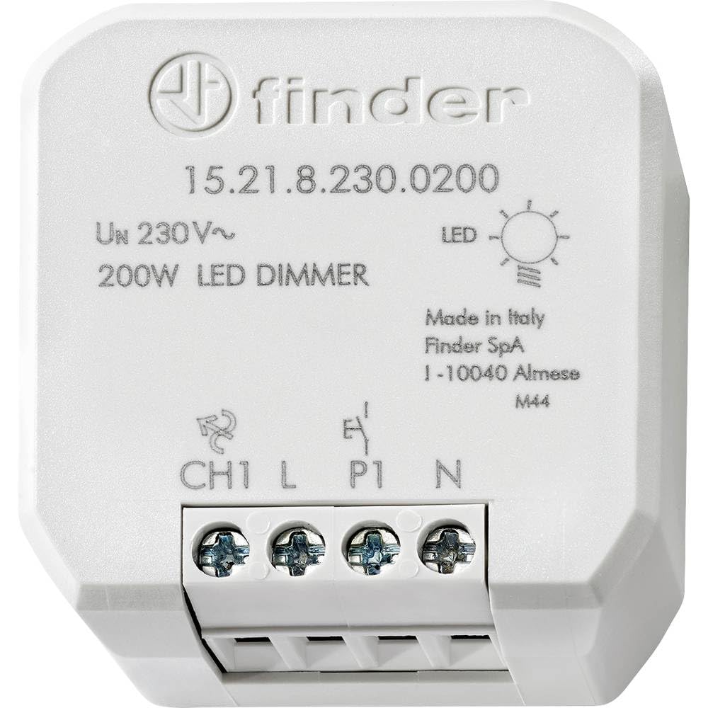 Finder 15.21.8.230.0200 Variateur encastré Convient pour ampoule : lampe LED gris clair