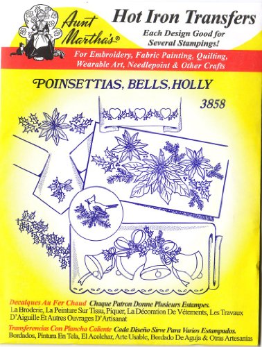 Transferts broderie fer Tante Martha poinsettias cloches