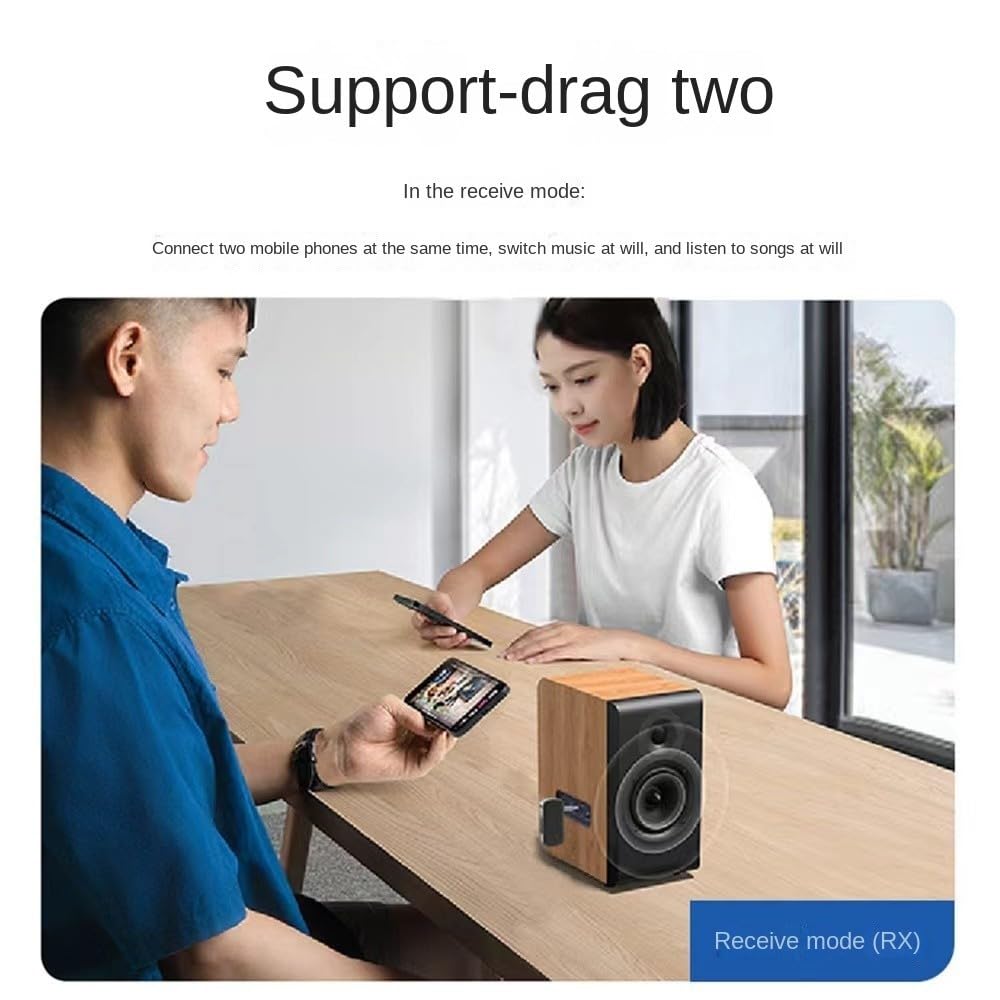 Bluetooth 5.3 Wireless Audio Adapter, 2-in-1 Aux Bluetooth Receiver/Transmitter for Car/TV/PC/Home Stereo/Speaker/Headphones, Handsfree Calls, LED Display, stereo MP3 Music Player,13H Battery