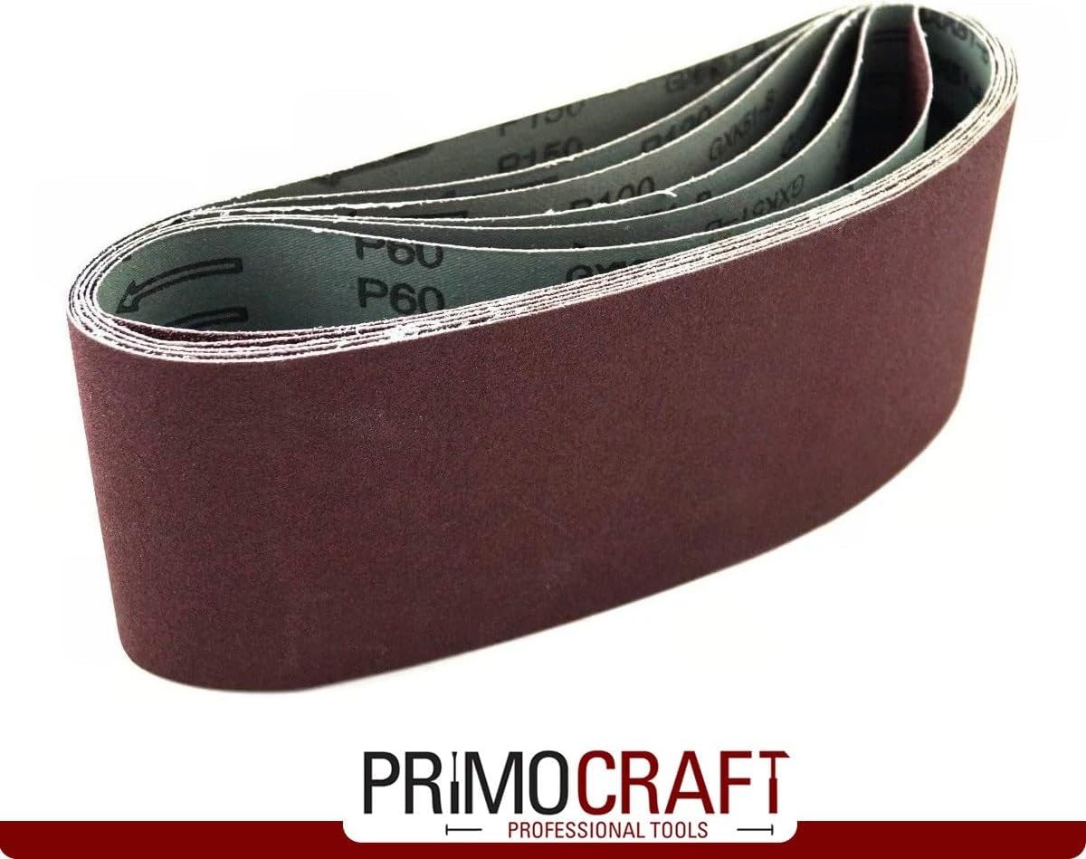Lot de 24 bandes de papier abrasif 100 x 610 mm, grain 40/60/80/100/120/150