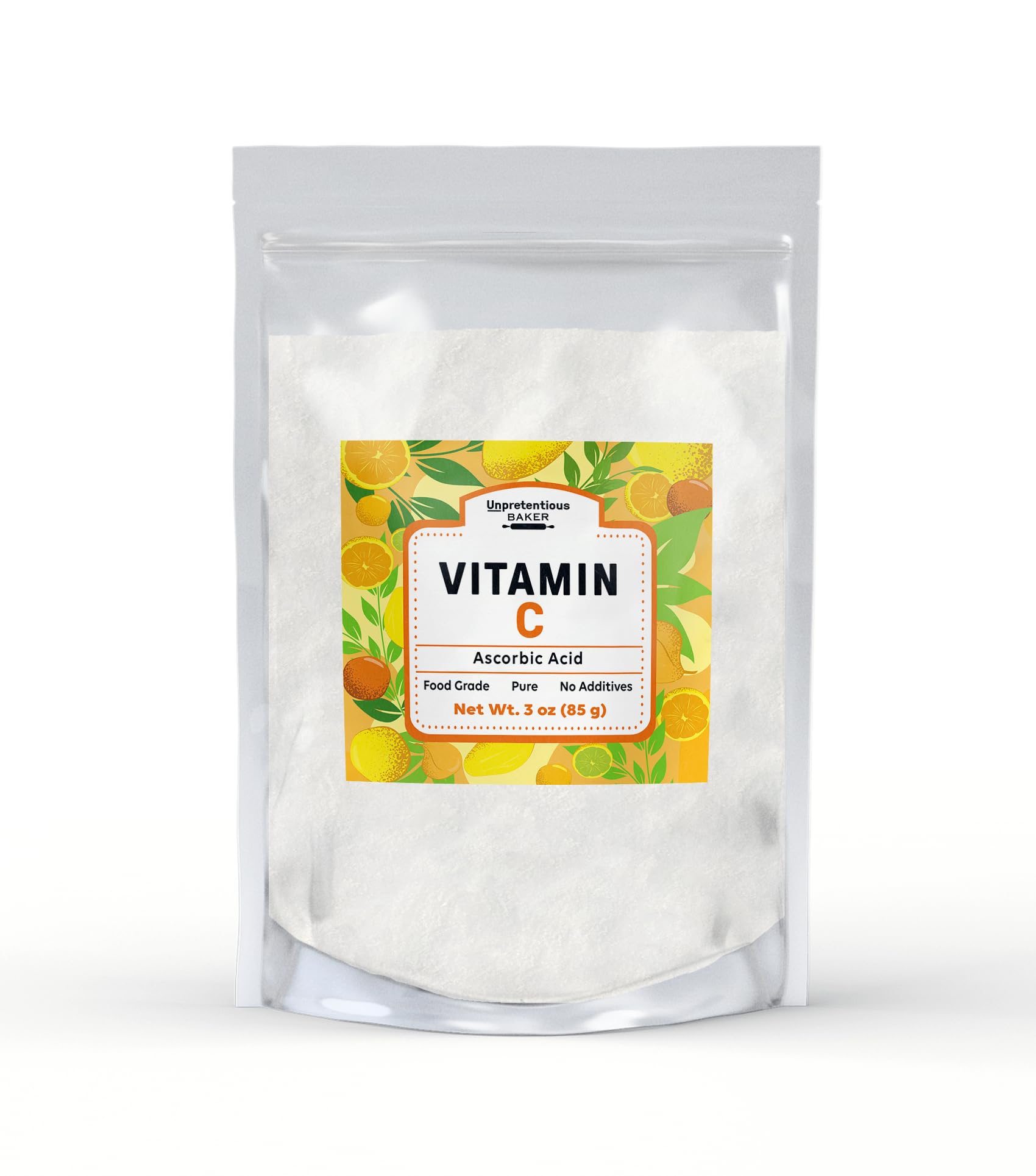 Unpretentious Vitamin C Powder Baker (3 oz) Ascorbic Acid, Resealable Bag