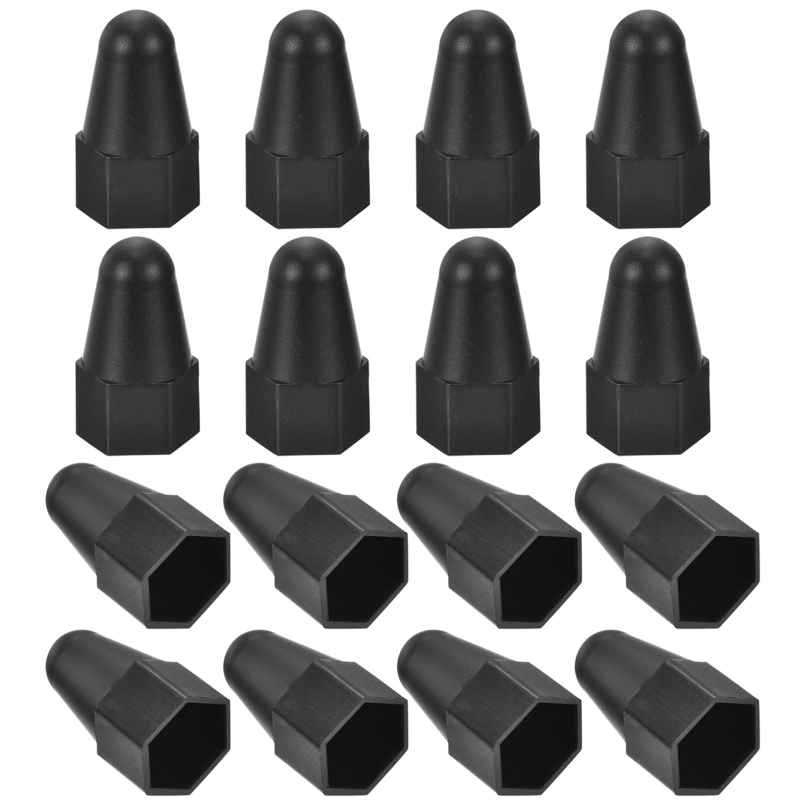 QUARKZMAN 150 piezas de Tuerca Hexagonal Tapa de Perno, M14x22x45 Tapa de Protección de Tuerca de Plástico Negro de Mayor Cúpula para Pernos Hexagonales, Pernos