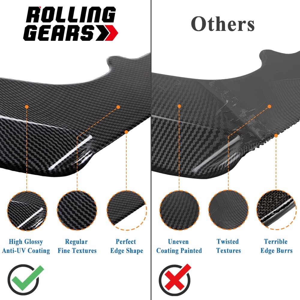 Q50 Rear Bumper Splitter Diffuser Canards Compatible with 2014-2024 Infiniti Q50, Carbon Fiber Hydro-Dipping Rear Lip Spoiler Extension Kit