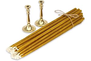 Small Brass Candlesticks - Pair of Orthodox Candle Holders for Thin Tapers...