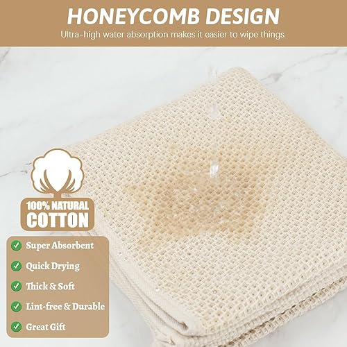 Miniatura 8 de Nialnant Paquete de 4 paños de cocina para lavar platos, paños de cocina de tejido gofre, trapos de limpieza absorbentes súper suaves para lavar