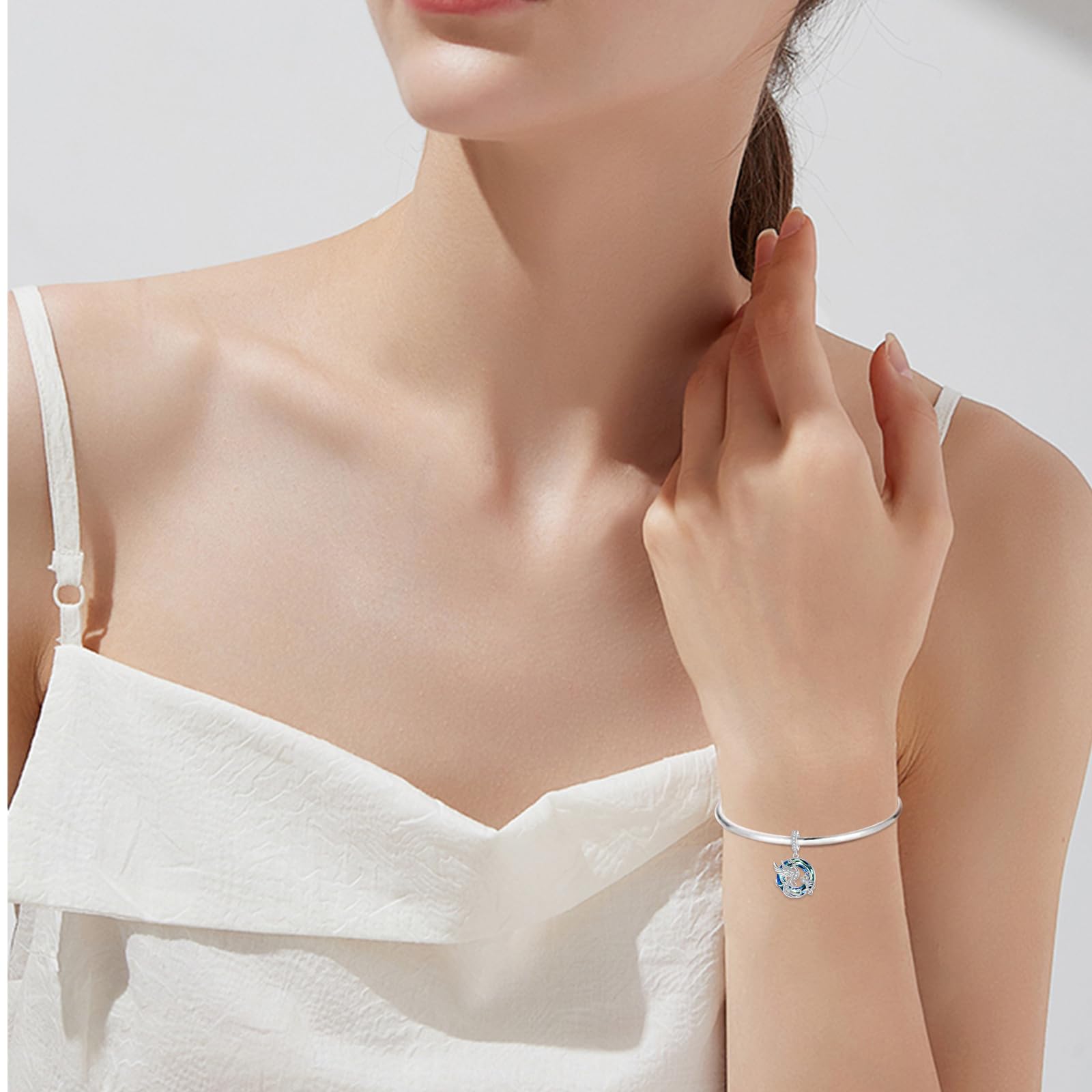 Phoenix - Bracciale in argento sterling 925 con ciondolo a forma di fenice, per Natale, festa della mamma, Pasqua, compleanno, regalo per donna