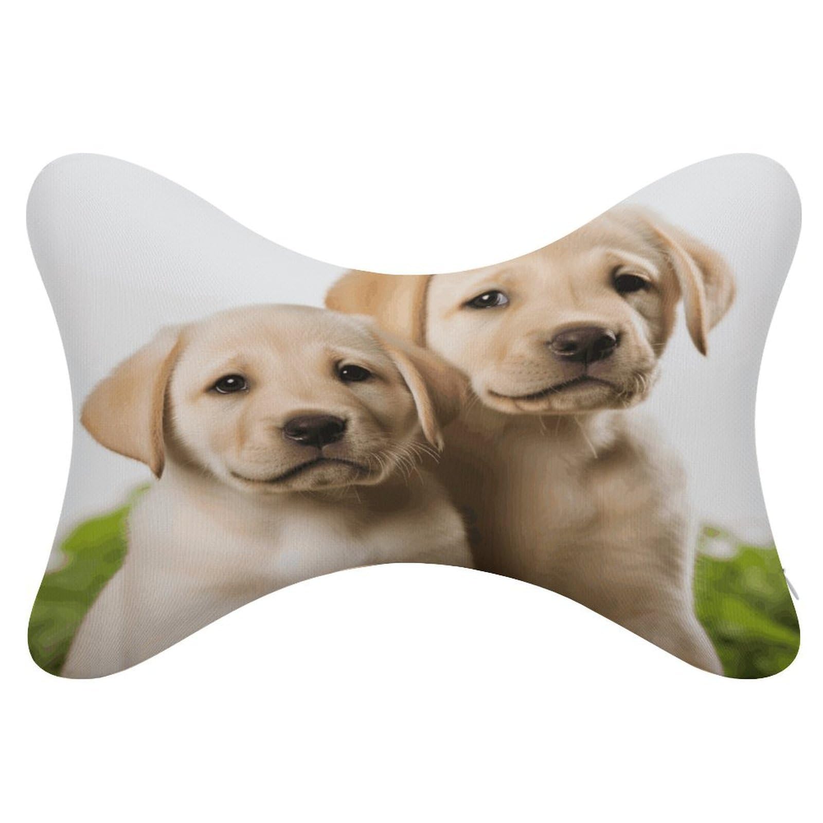VstaDank Funny Labrador Puppy Dog Car Neck Pillows 2 Pack Removable Ergonomic Cervical Support Pillow Fashion Cozy Bone Shaped Pillows Soft Car Headrest Pillow for Office Airplane Most Car
