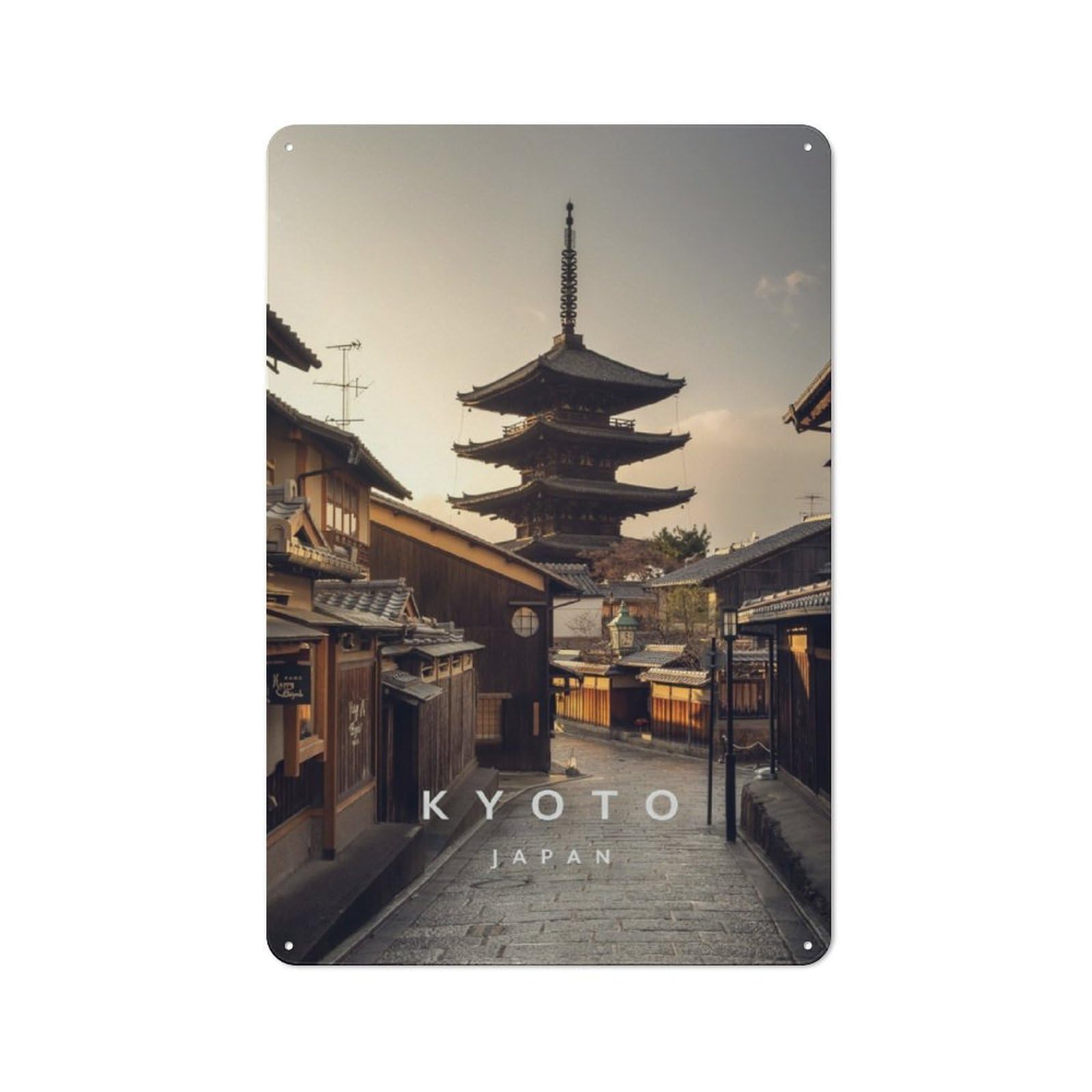 Junmoney Kyoto Japan For Living Room Wall, Rustic Metal Wall Sign 30X20cm, For Vintage Wall Decor Fans, For Garage And Workshop Walls